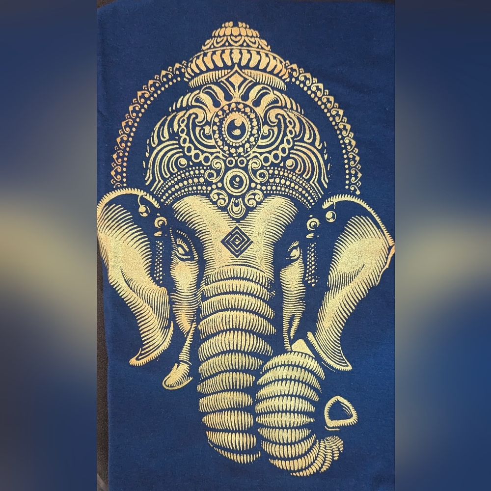 Unisex Size 42 Blue 100%Cotton Top Lord Ganesh Print  T-shirt New without Tags